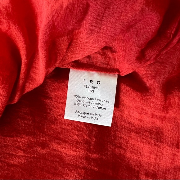 IRO Florine Poppy Red Tie Up Front Raw Hem Mini Dress - Picture 4 of 10